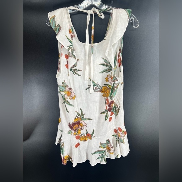Free People Summer in Tulum white linen blend tunic top or mini sun dress medium - Picture 6 of 12